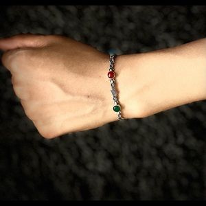 bracelet 925 genuine silver with valuable stones